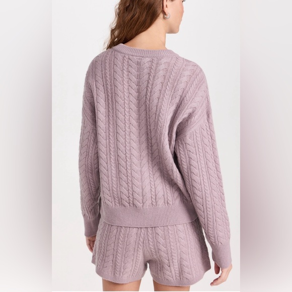 Sweaty Betty Cable Cashmere Blend Sweater in Dusk Pink - Picture 4 of 11